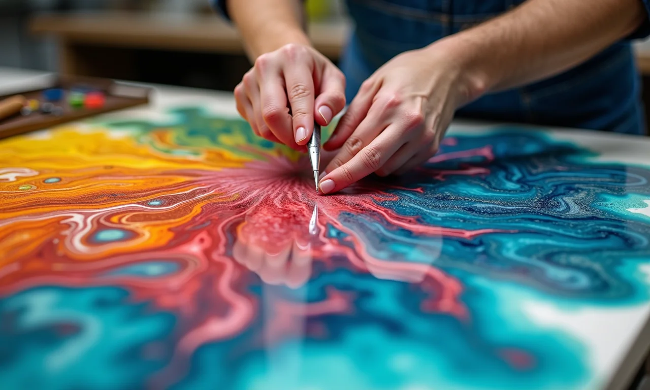 Processo de personalização de bancada de resina epóxi.