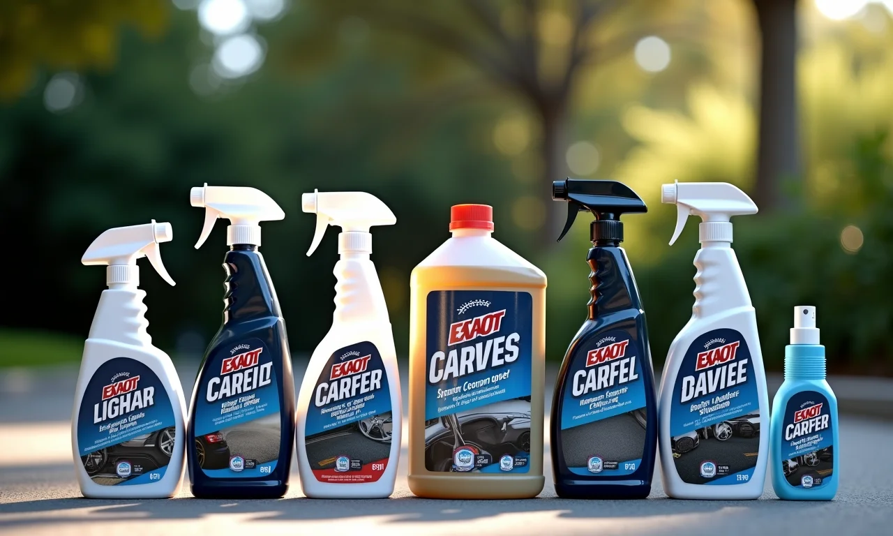 Produtos específicos para limpeza de carpete automotivo.