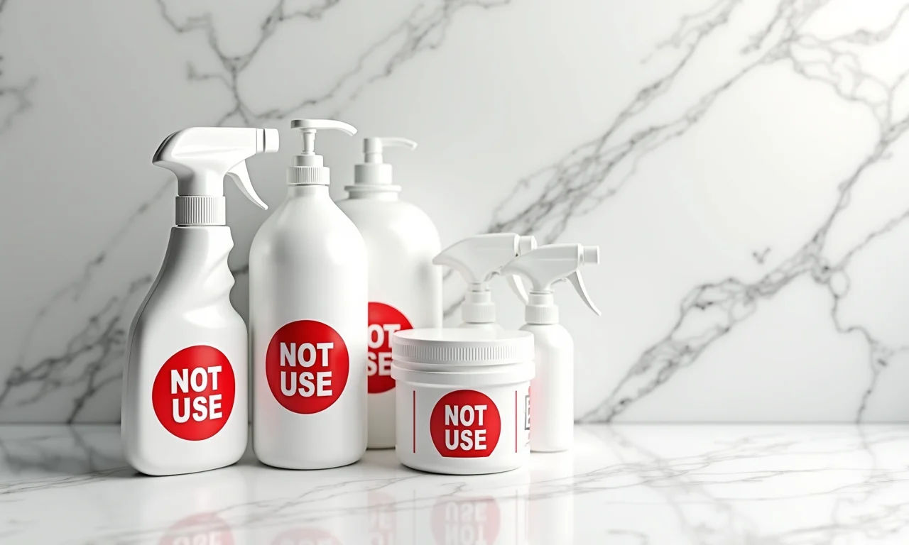 Produtos proibidos para limpeza de mármore branco.