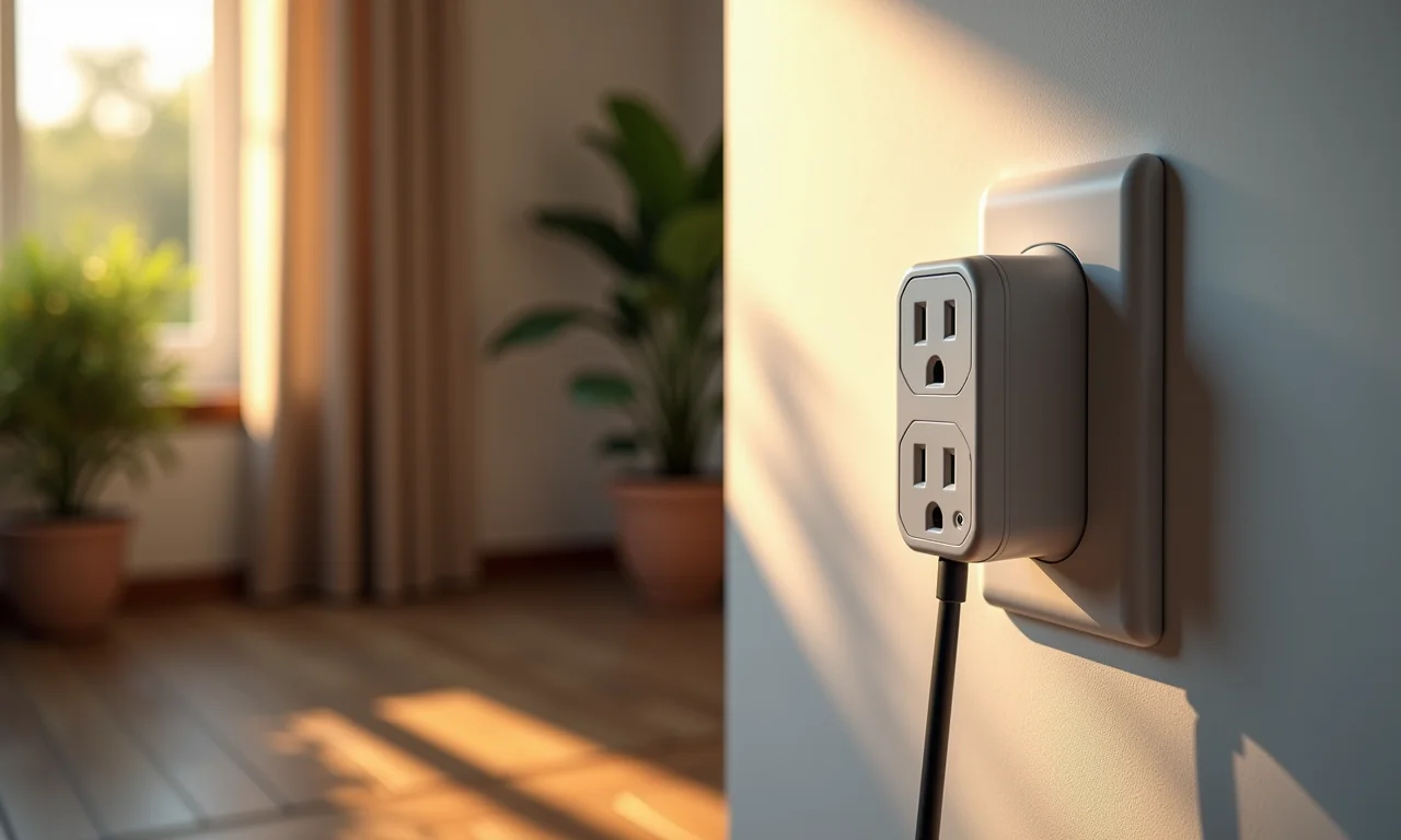 Protetor de surto protegendo dispositivos eletrônicos.