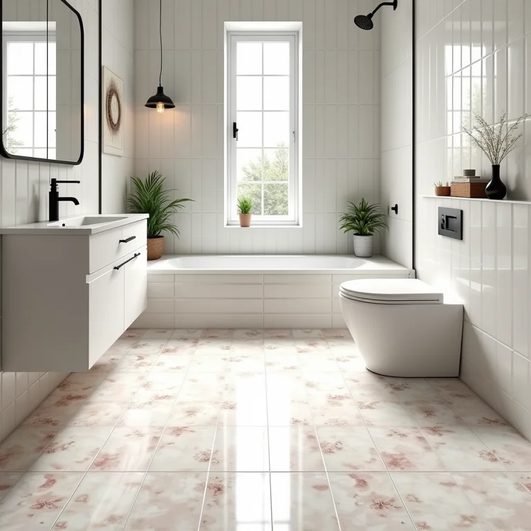 Reformando o piso do banheiro com adesivos