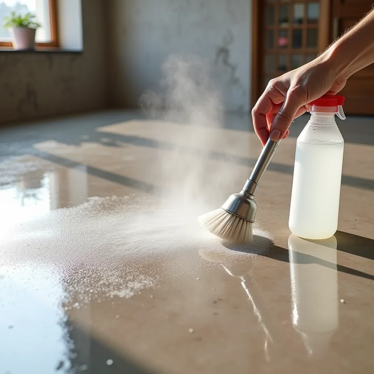 Removendo manchas de cimento queimado com produto específico