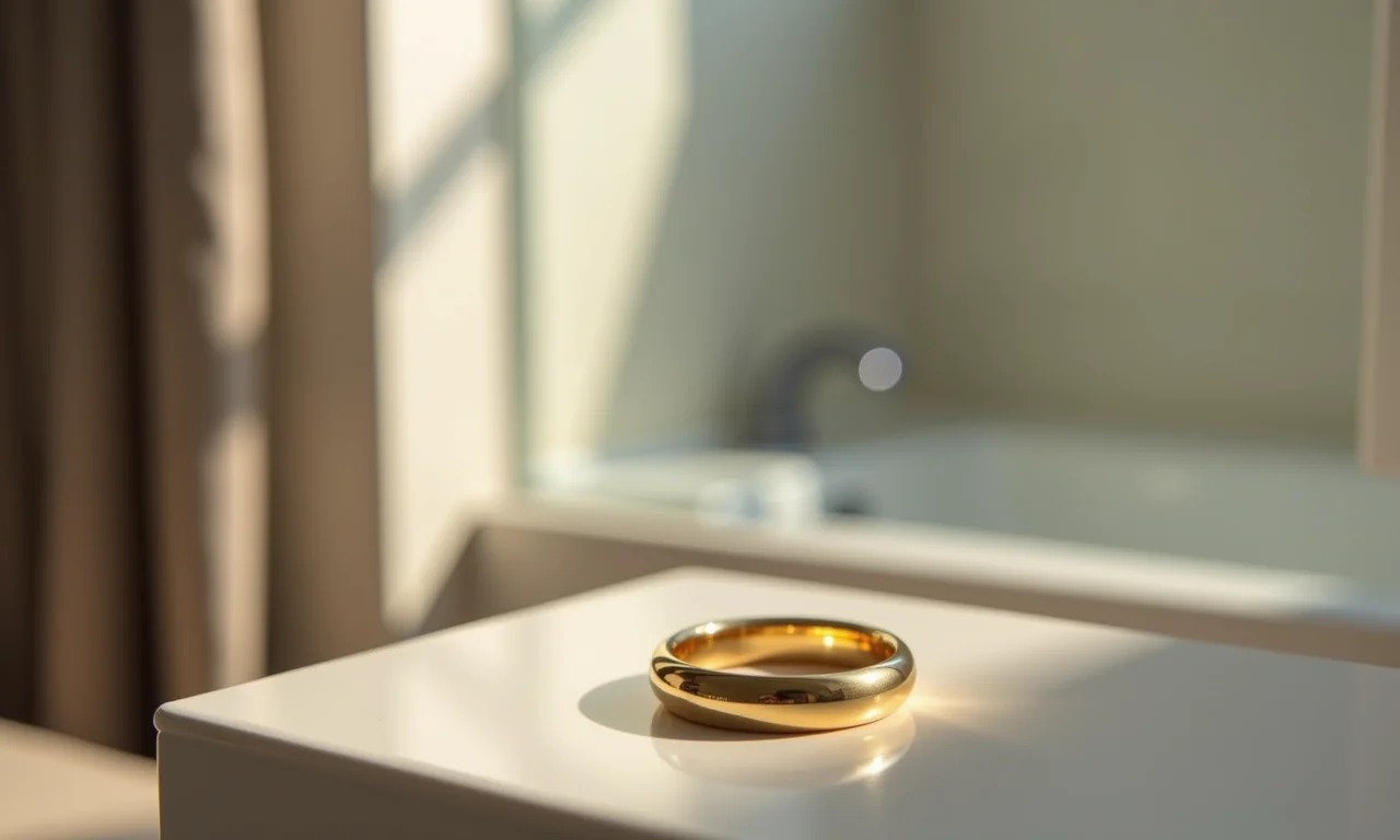 Retire o anel para tomar banho.