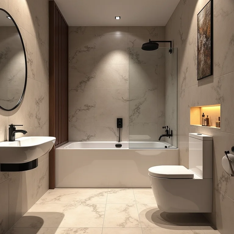 Revestimentos inteligentes para beleza e praticidade em banheiro pequeno