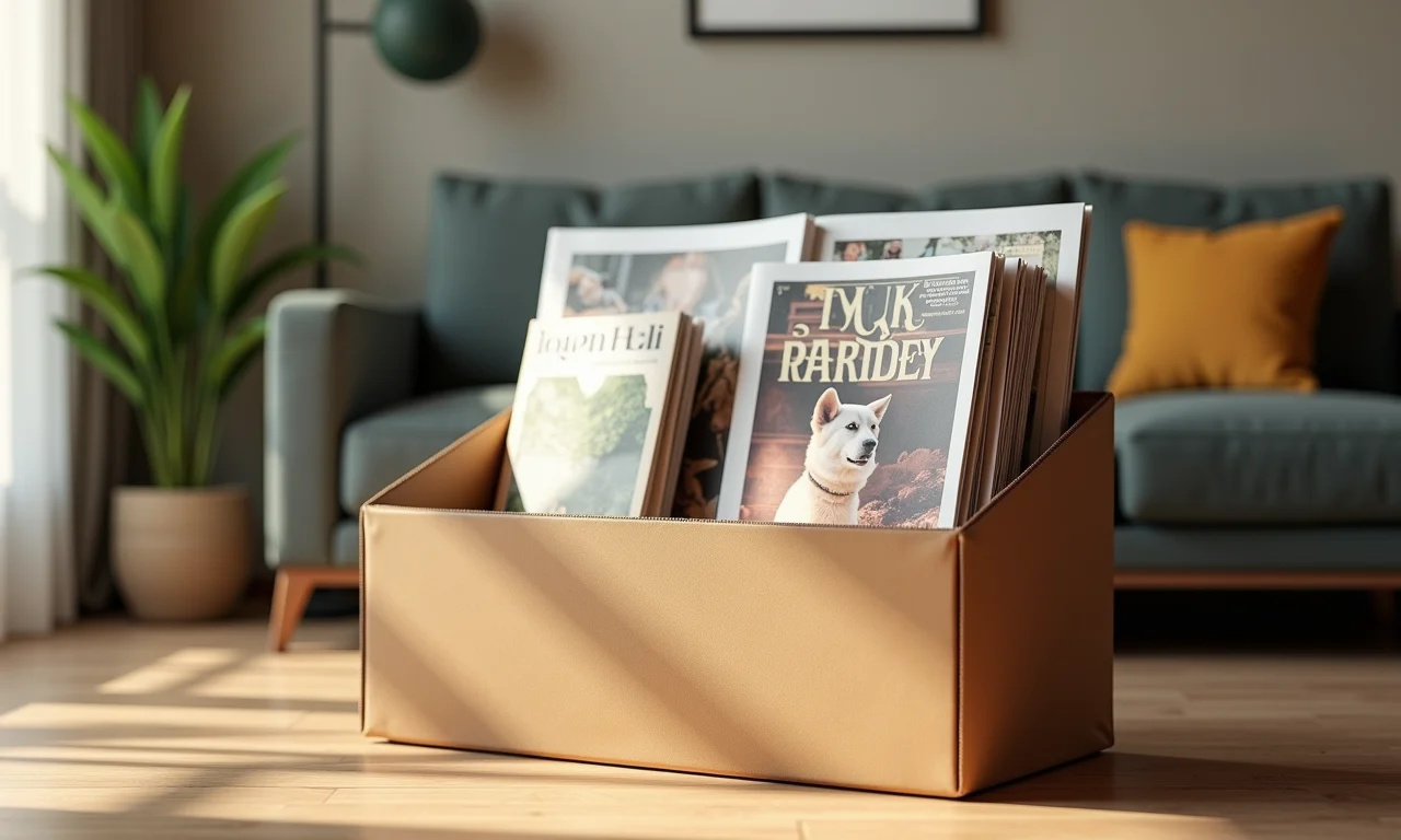 Revisteiro charmoso para a sala feito com caixa de sapato.