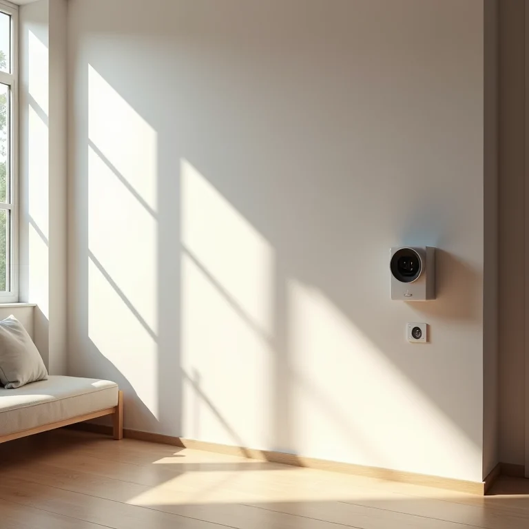 Sala de estar protegida com alarme residencial.