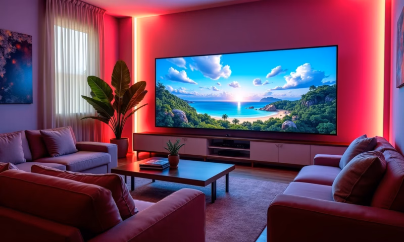 Sala de jogos vibrante com design brasileiro, iluminação natural e equipamentos modernos.