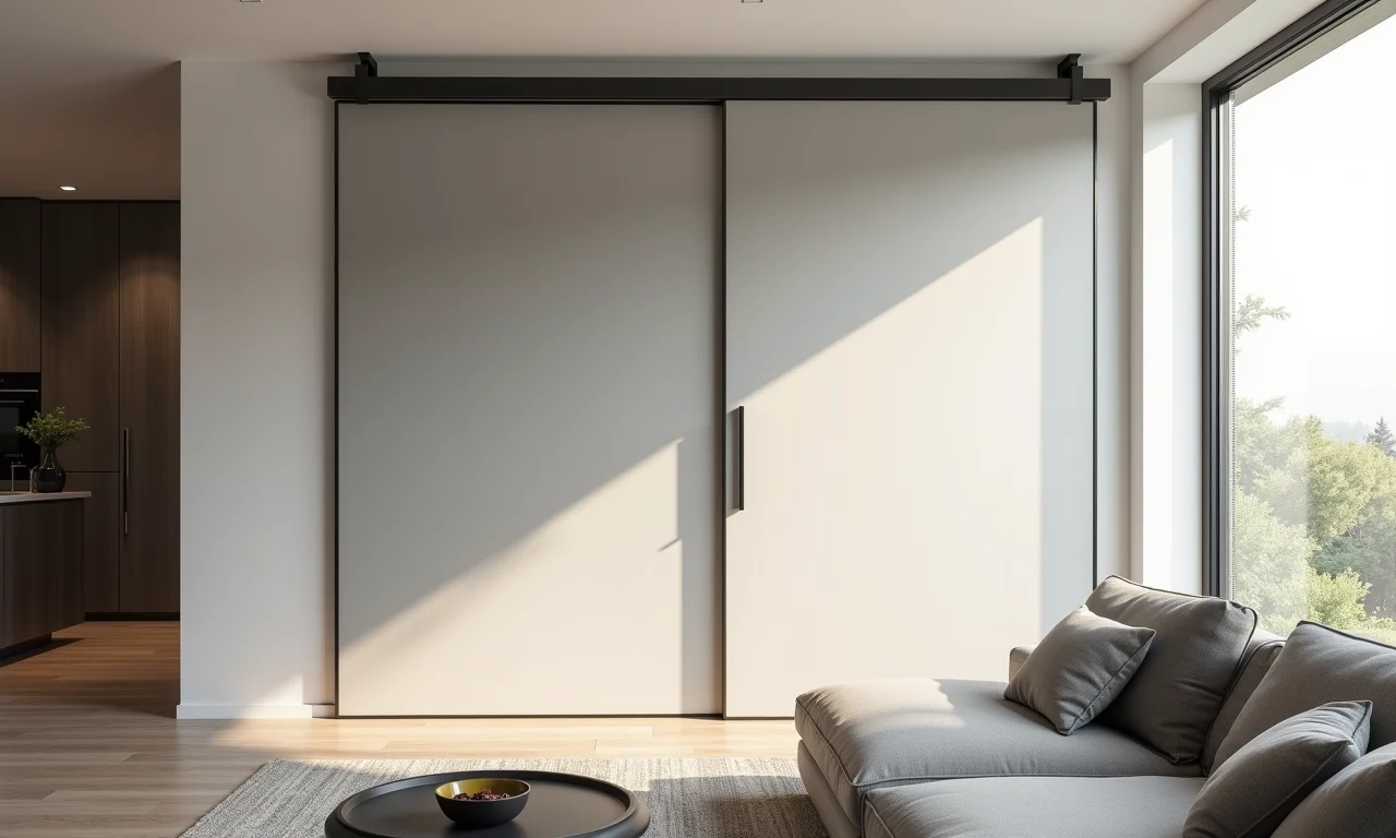 Sala moderna com porta de correr embutida Eclisse.