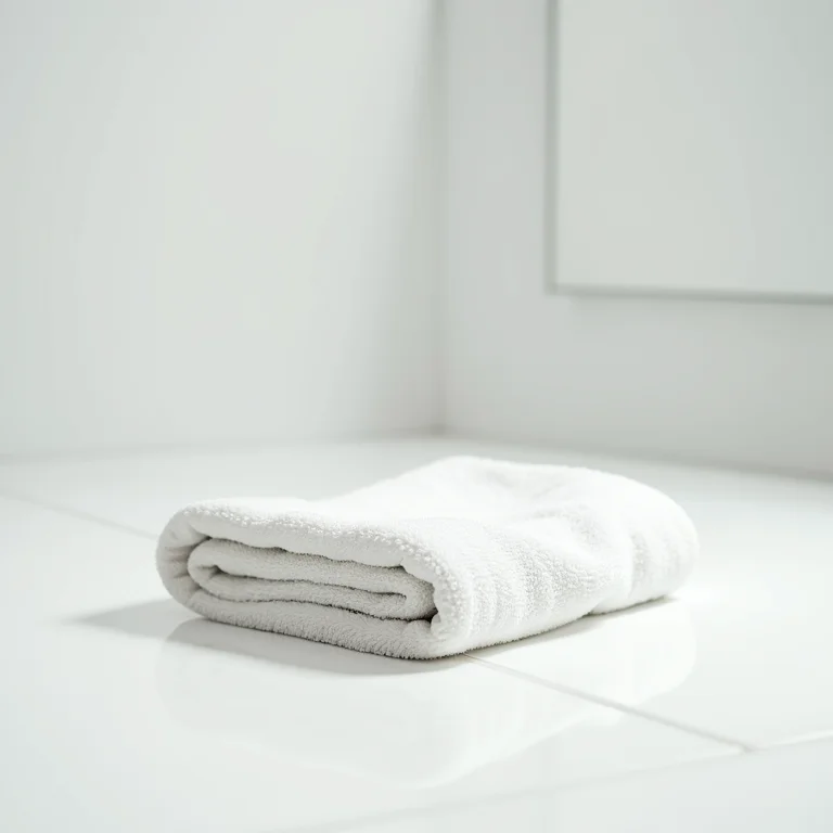 Secando porcelanato após o banho.