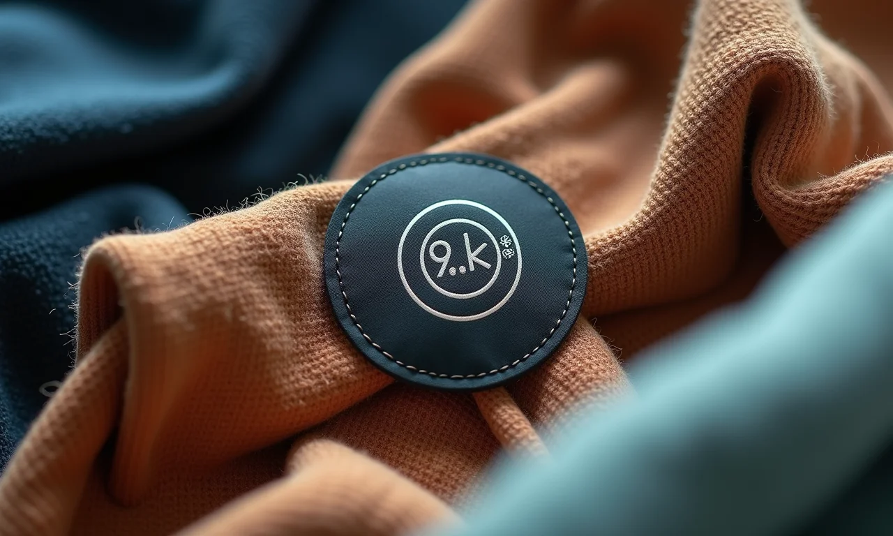 Símbolo de lavagem a seco na etiqueta.