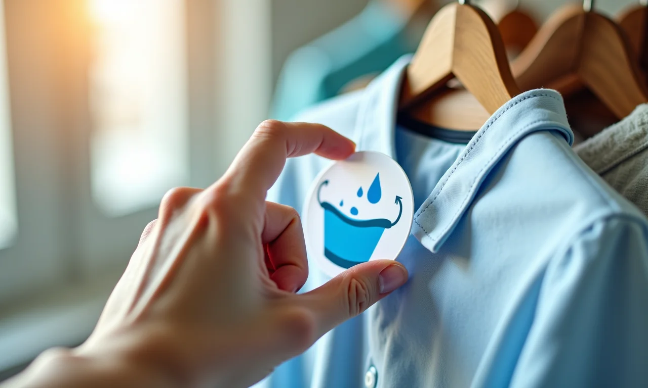 Símbolo do balde com água na etiqueta.