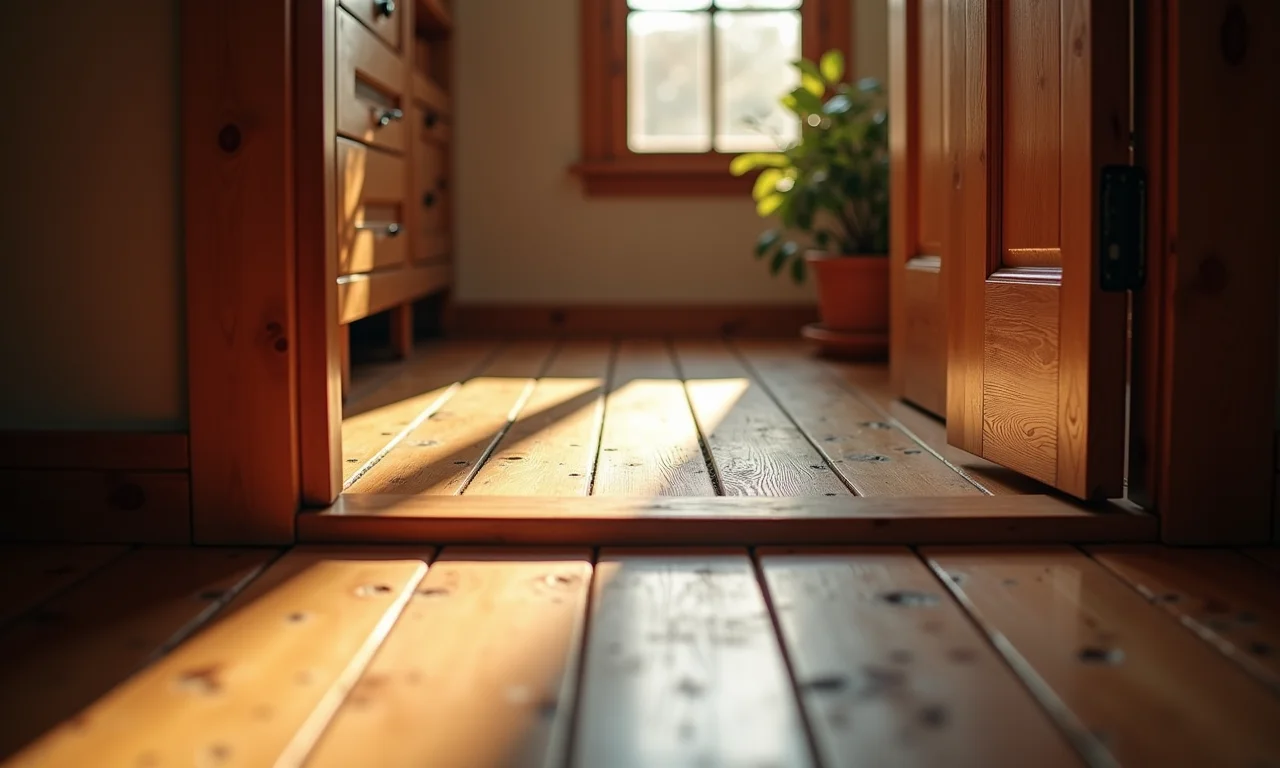 Soleira de madeira aconchegante com charme rústico.