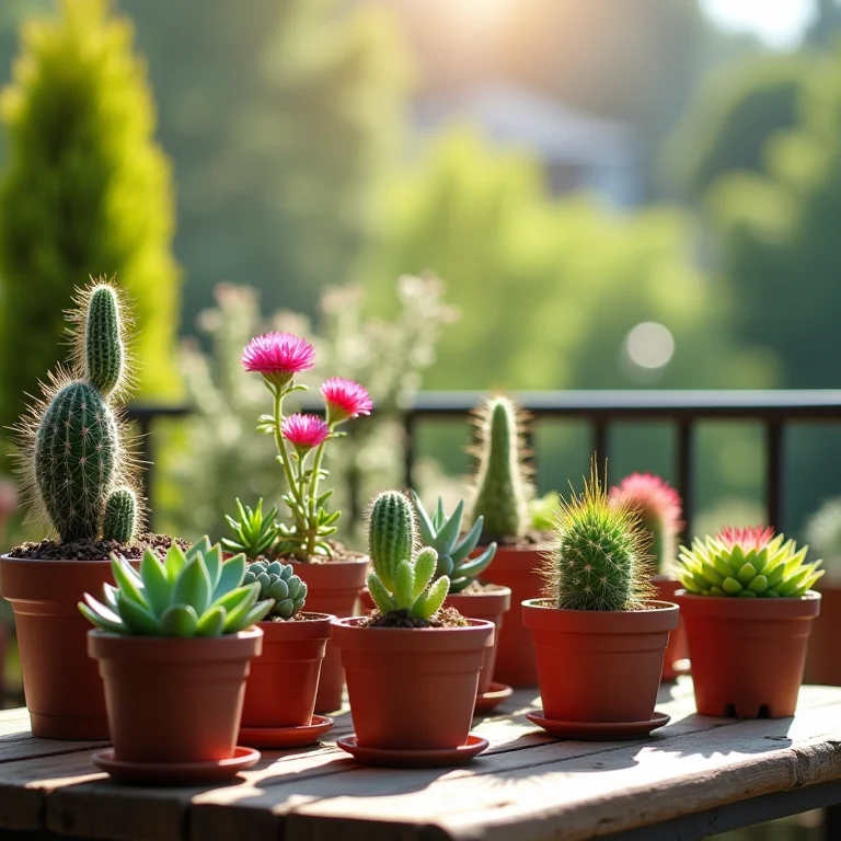 Suculentas em mini vasos para varanda.