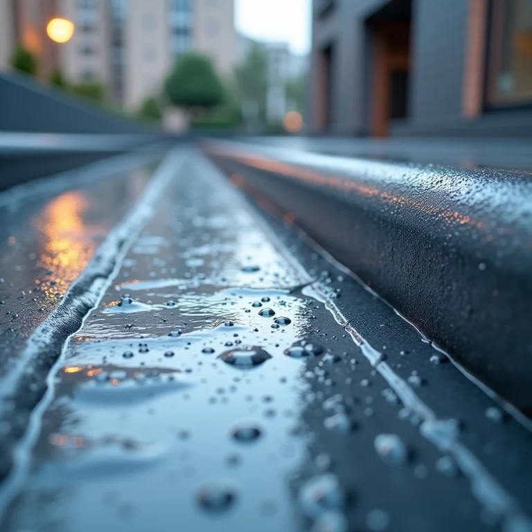 Superfície impermeabilizada repelindo água