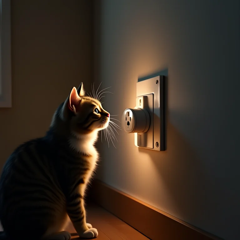 Supervisionando um gato perto de tomadas elétricas.