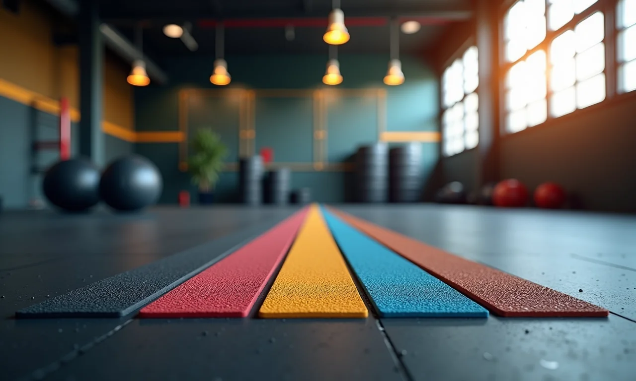 Tabela comparativa de tipos de piso emborrachado para academia.
