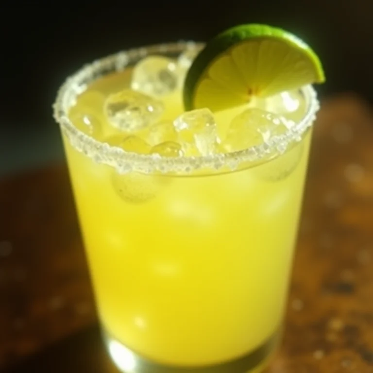 Taça Margarita com sal na borda e limão.