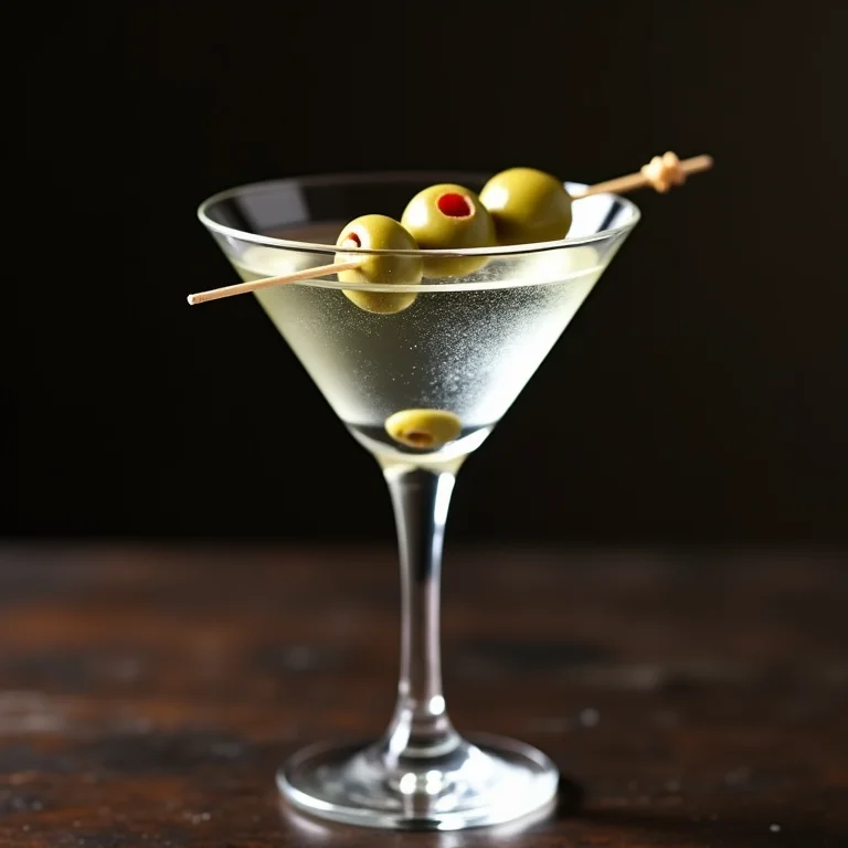 Taça Martini com azeitonas.