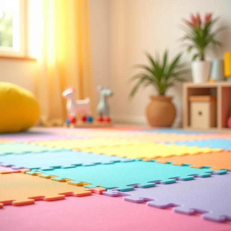 Tapete de borracha EVA colorido para quarto infantil