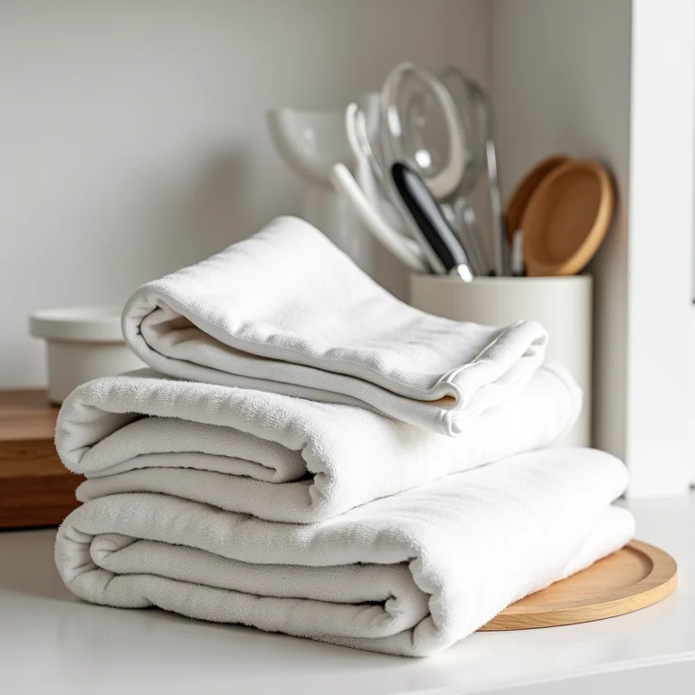 Técnicas de dobras para otimizar espaço de panos de prato