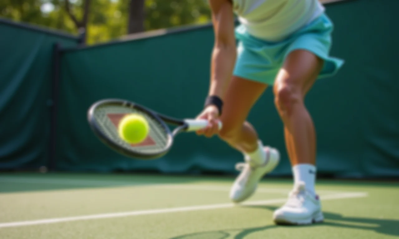 Tenista sacando em quadra rápida.