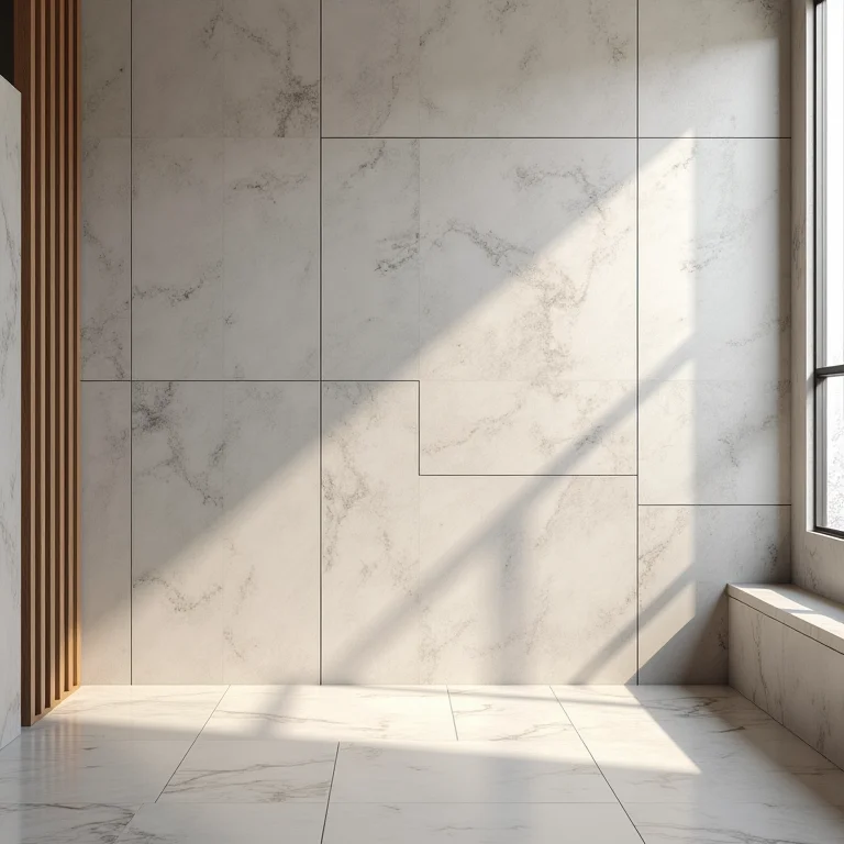 Textura de revestimento cerâmico 3D em banheiro