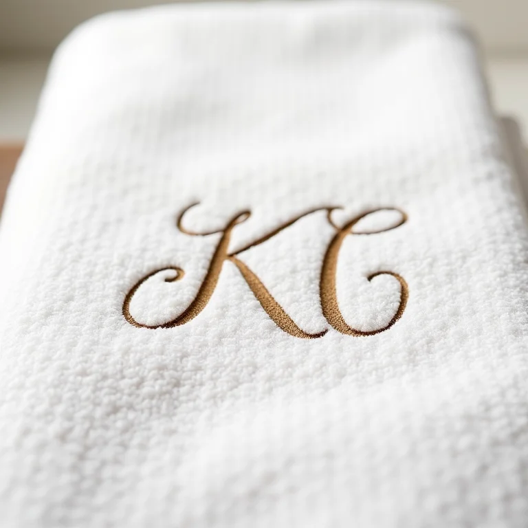 Toalha com monograma elegante