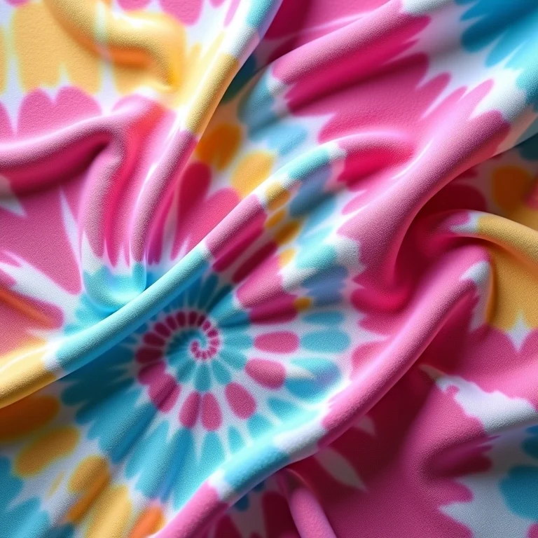 Toalha tie-dye com cores vibrantes