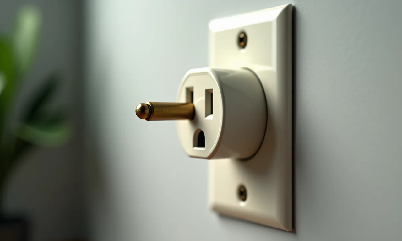 Tomada elétrica aterrada, com pino de aterramento.