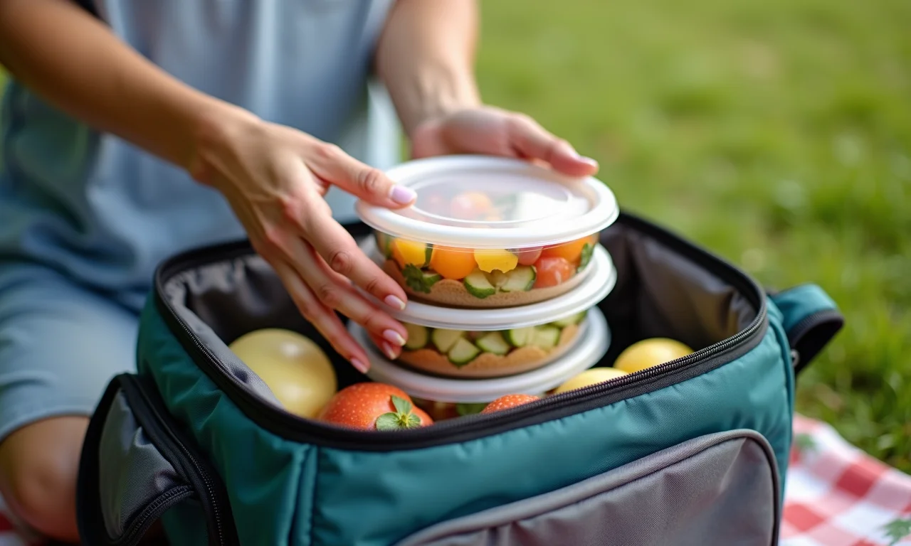 Transporte de alimentos para piquenique.