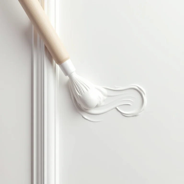 Um pouco de pasta de dente branca sendo aplicada em uma marca de tinta em um rodapé.