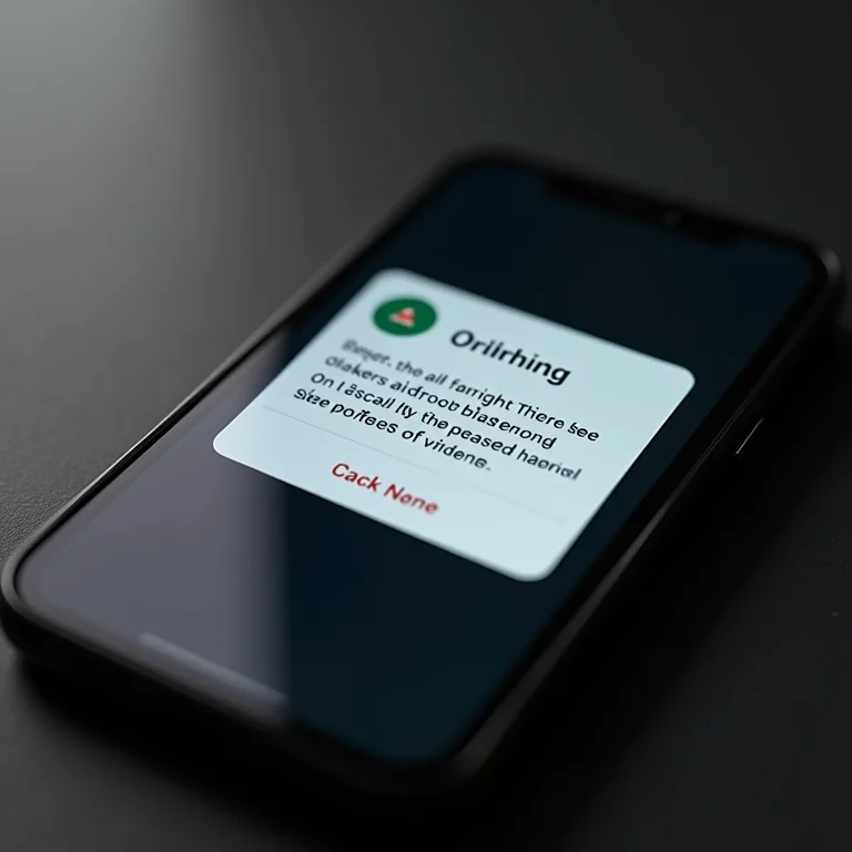 Um smartphone exibindo uma notificação falsa de entrega.
