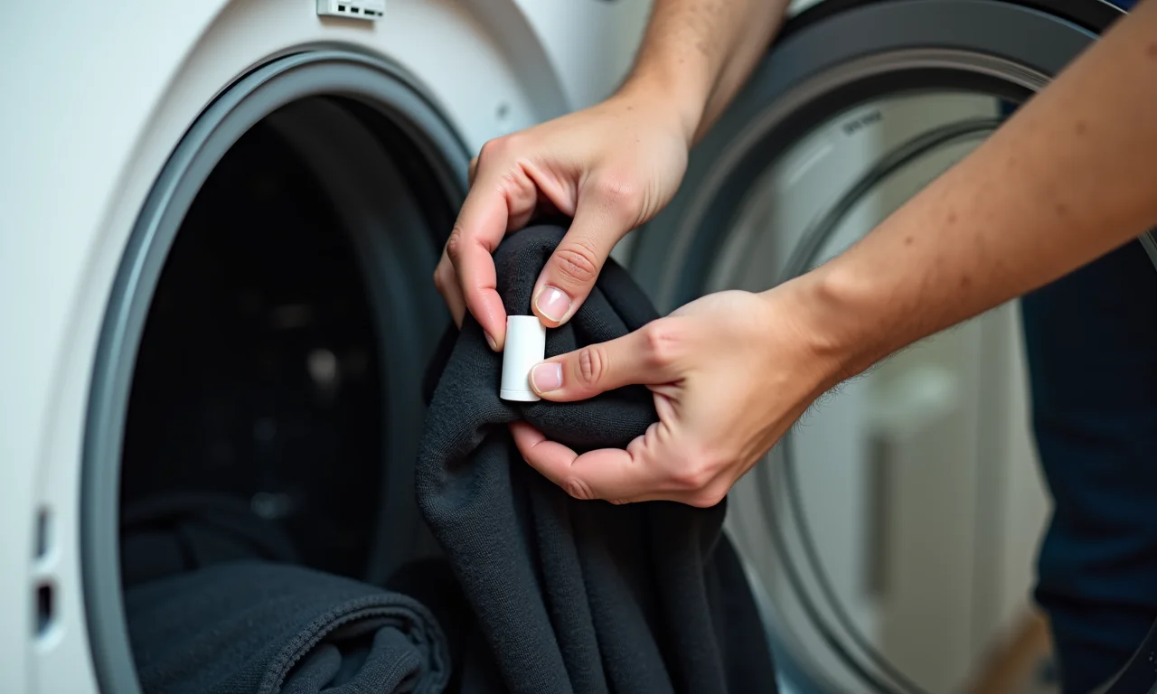 Usando protetor de cor na máquina de lavar.