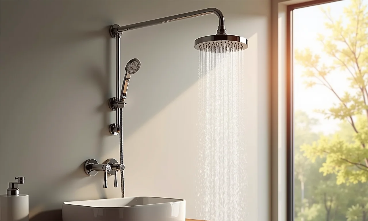 Vantagens do chuveiro de parede: acessível e fácil de instalar.