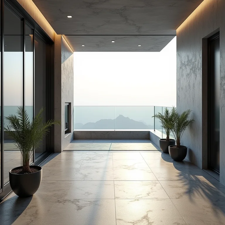 Varanda sem verde e sem vida.