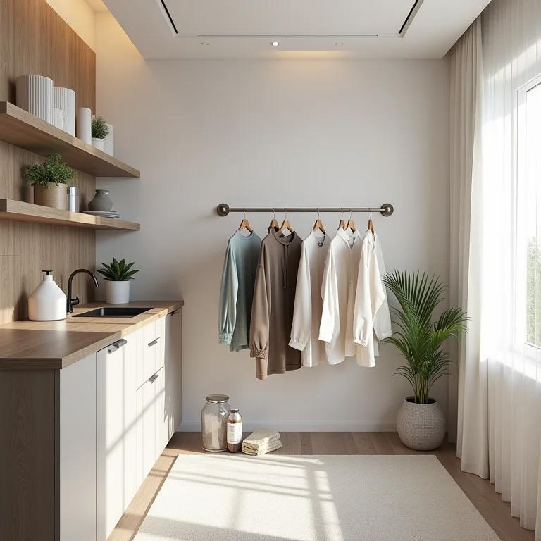 Varão multiuso para organizar a área de serviço