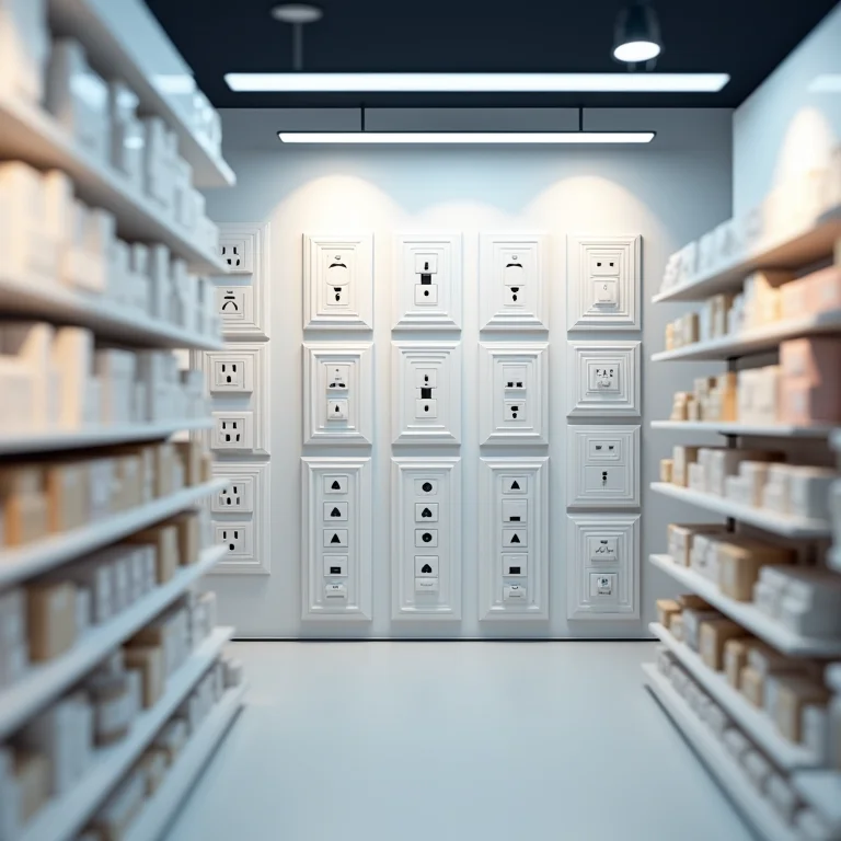 Variedade de interruptores e tomadas em home center