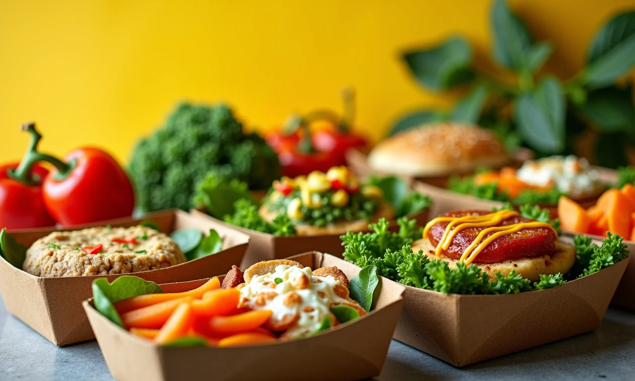 Variedade de marmitas saudáveis e saborosas com diferentes opções de cardápio.