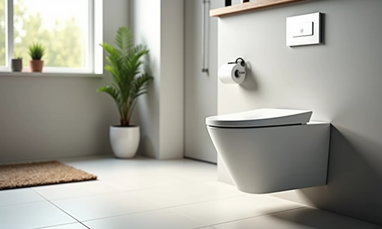 Vaso sanitário inteligente da Roca em um banheiro moderno.