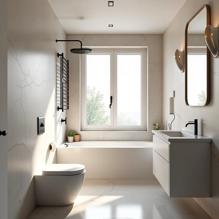 Ventilação adequada para evitar umidade em um banheiro pequeno.