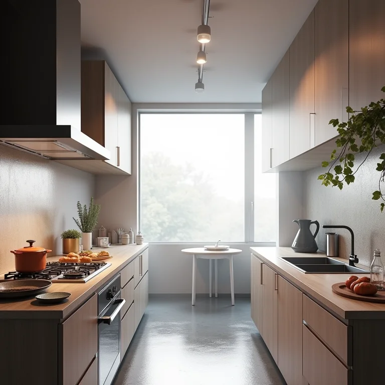 Ventilação inadequada em uma cozinha planejada, mostrando vapor e umidade