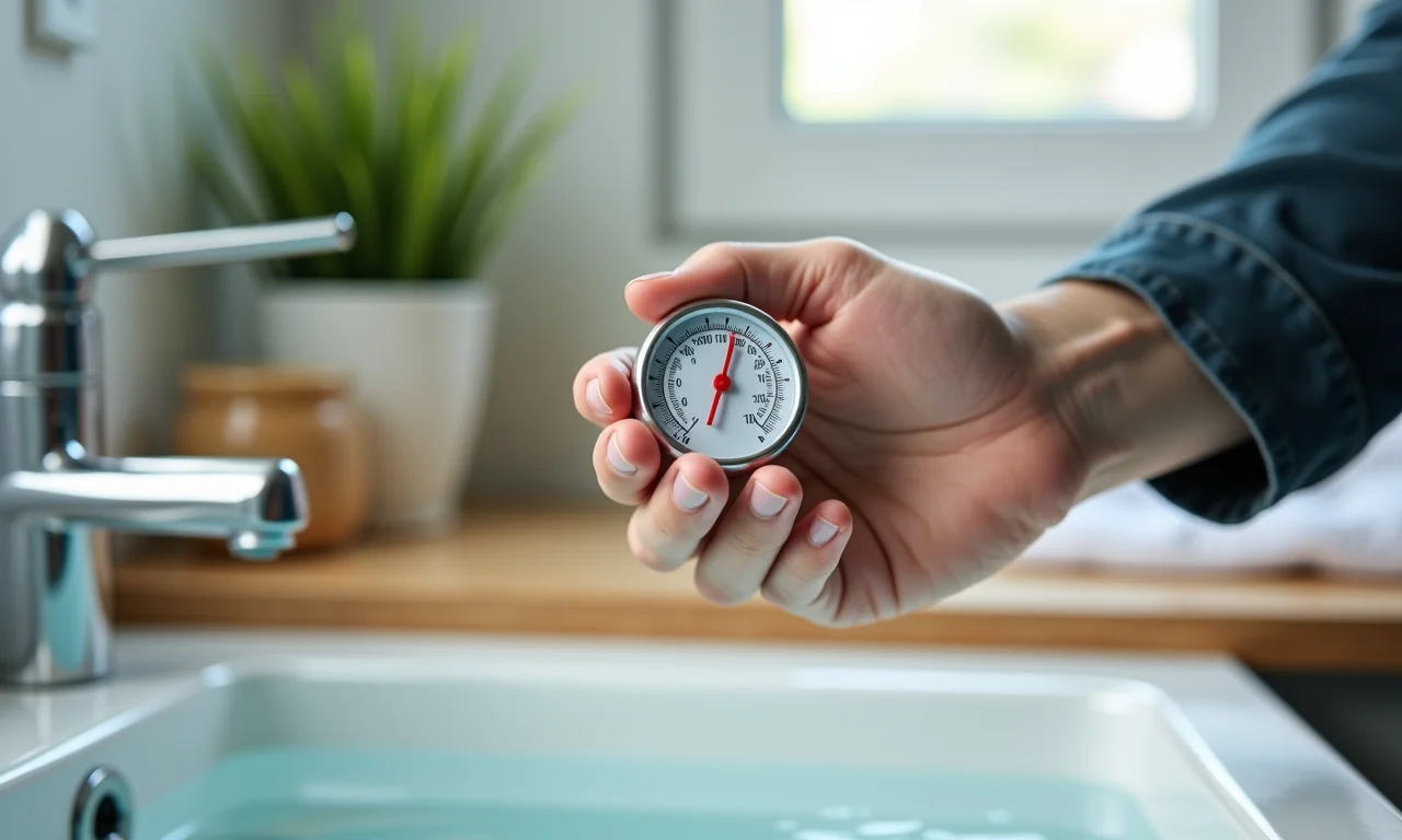 Verificando a temperatura da água.