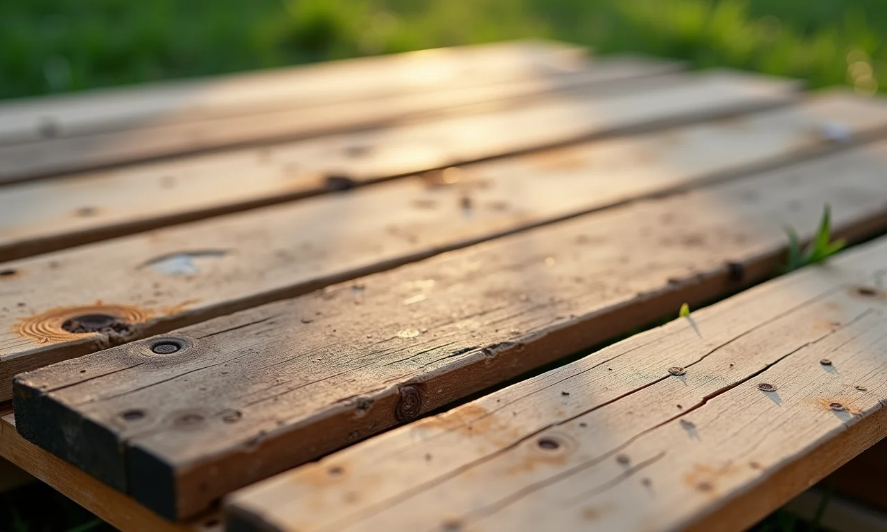 Verniz Impregnante Stain da Montana aplicado em madeira de pallet.