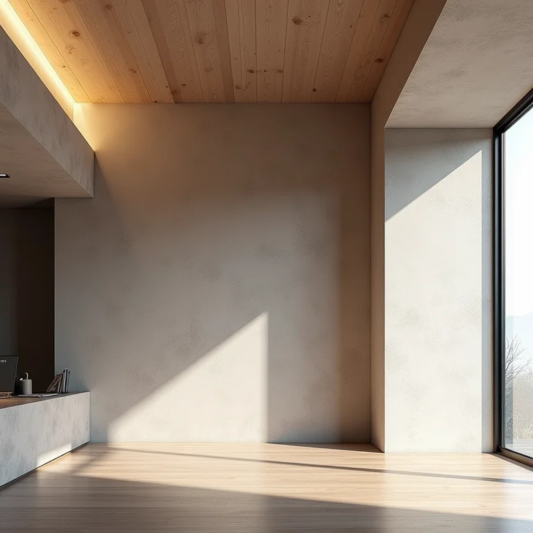 Viga escondida com design de gesso e drywall.