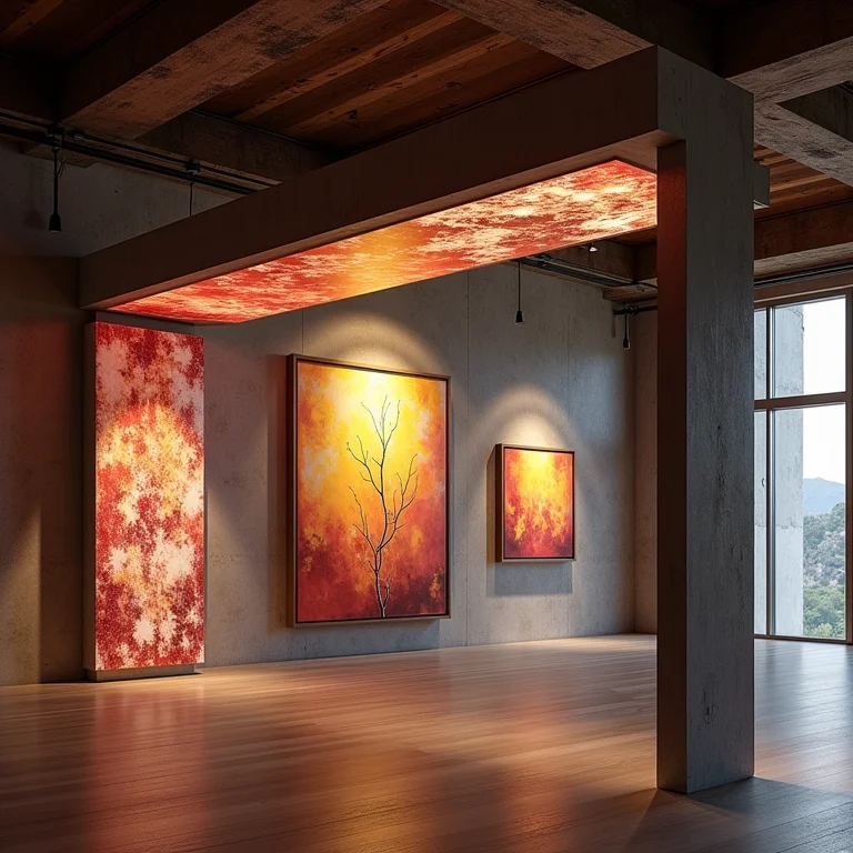 Viga transformada em galeria de arte.