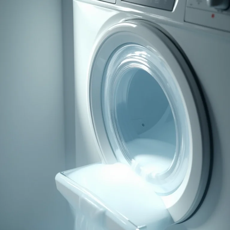 Vinagre branco sendo adicionado à máquina de lavar.