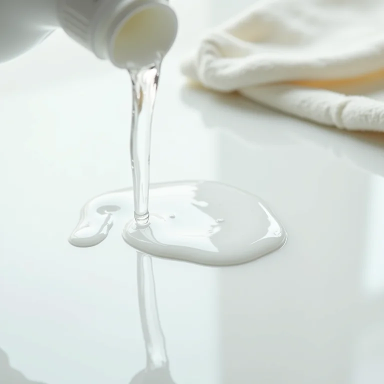 Vinagre branco sendo aplicado em porcelanato.