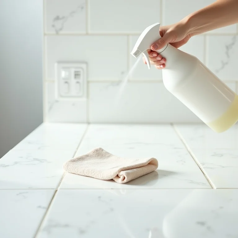 Vinagre branco sendo usado para limpar porcelanato