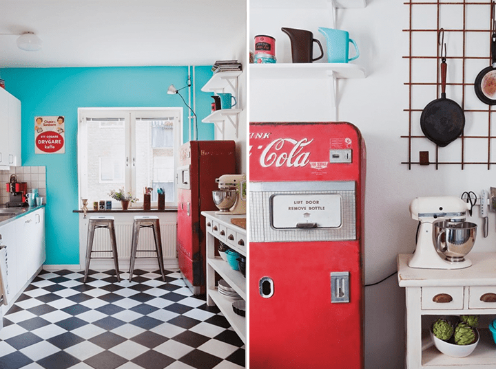 Cozinha Vintage com Eletrodomésticos Retrô - inspiração