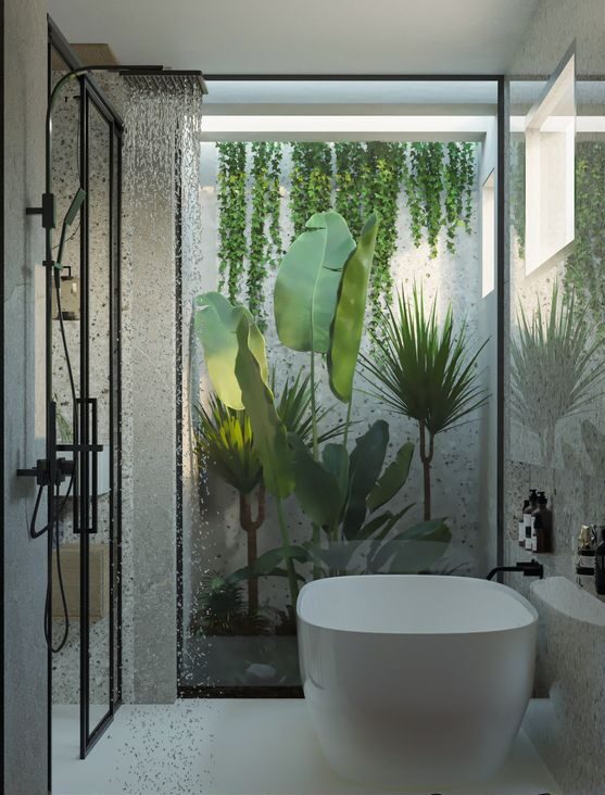 Banheiro Simples com Plantas: Um Jardim Dentro de Casa - ideia